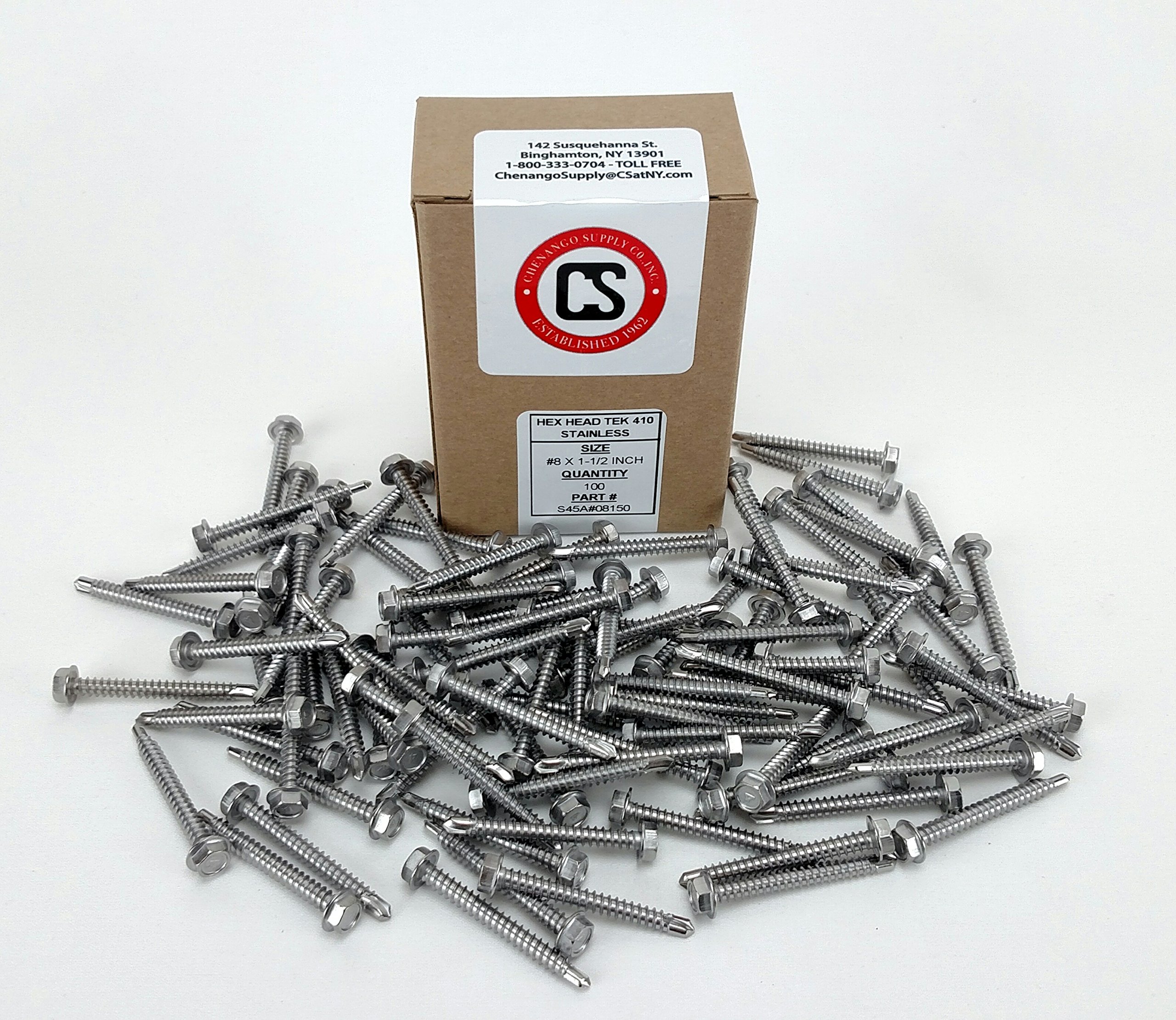 # 8 tornillos con cabeza de arandela hexagonal Chapa Tek Tornillos con punta de broca, 410 Acero Inoxidable, autoadhesivo Soga