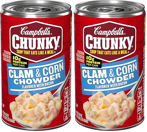 Campbell's Chunky Soup, Clam and Corn Chowder, 18.8 Oz Can