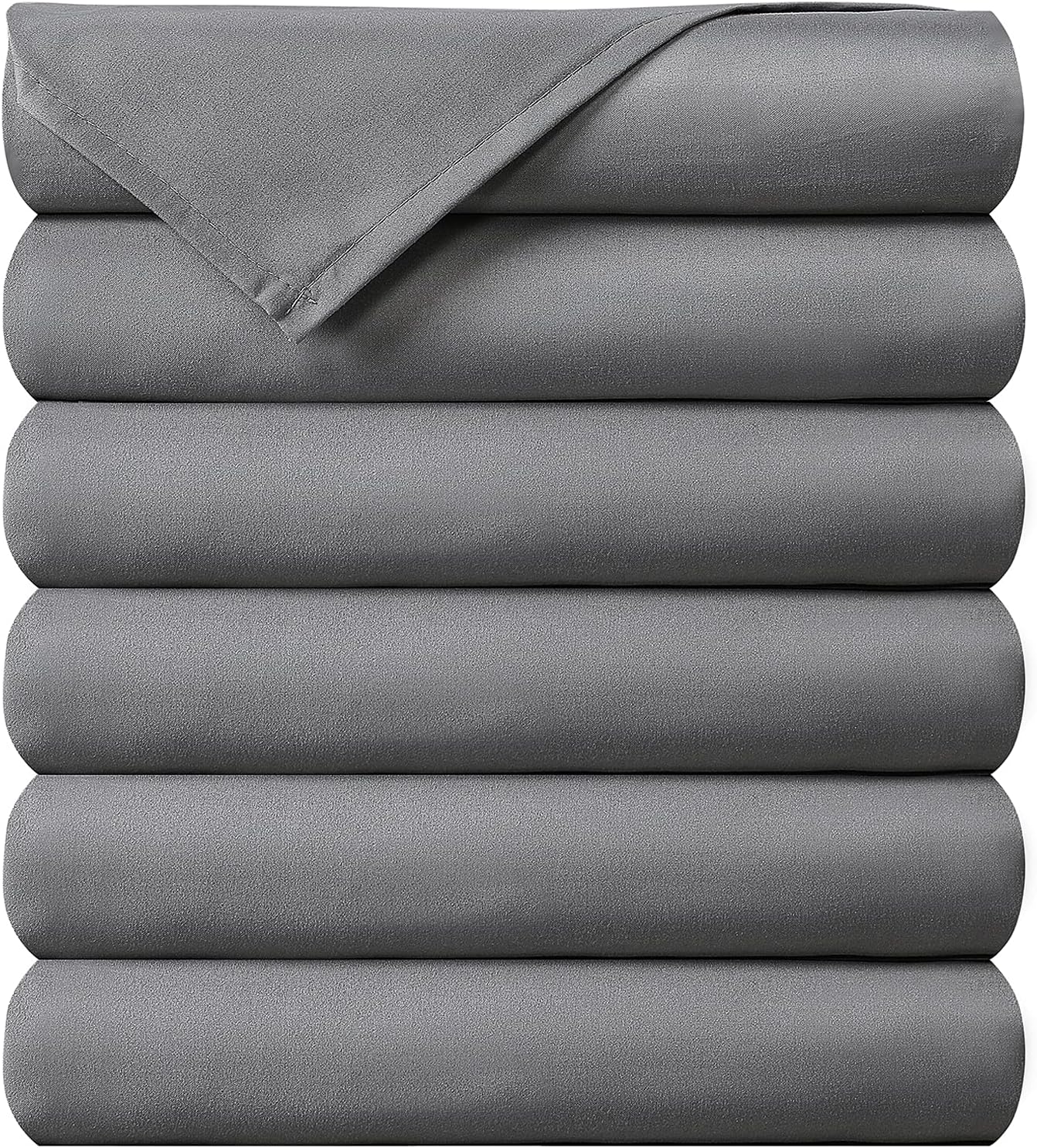 Balichun 6 Pack Flat Sheet Set -Premium Quality Sheet Soft and Breathable Wrinkle Free, Fade Resistant Bed Top Sheet for Hotel and Hospital Use,Twin Size Grey
