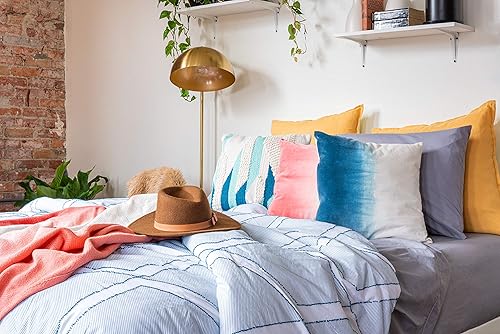 Miniatura 7 de Refinery29 Colección Riley  Manta texturizada de algodón de alta calidad, diseño moderno de flecos para decoración del hogar de lujo (50 x 70