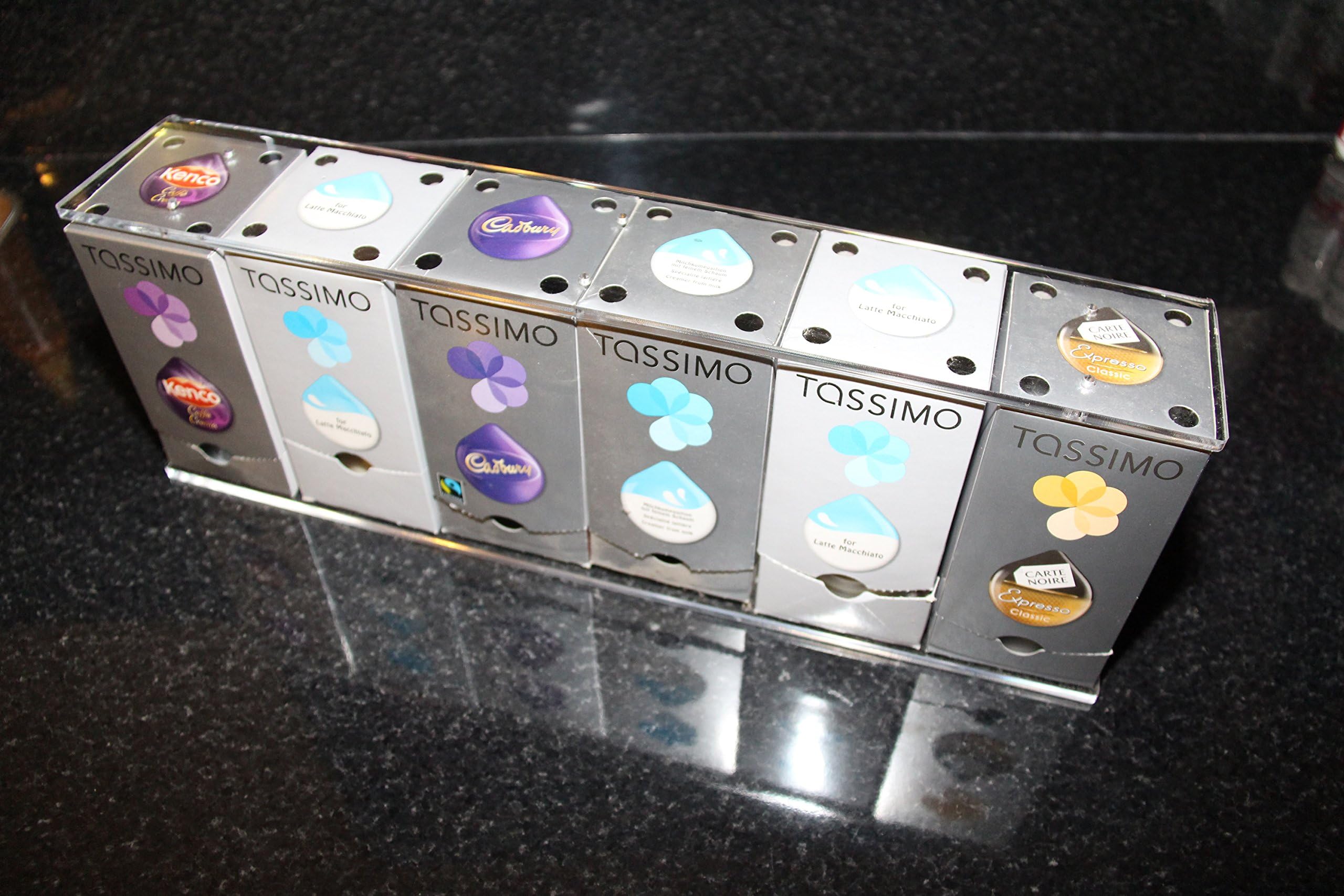 PCSL Brand - Tassimo T-Disc Pod Holder - Holds 6 Boxes of Coffee Pods Under Kitchen Units - Ideal for use with Tassimoo Coffee Machine