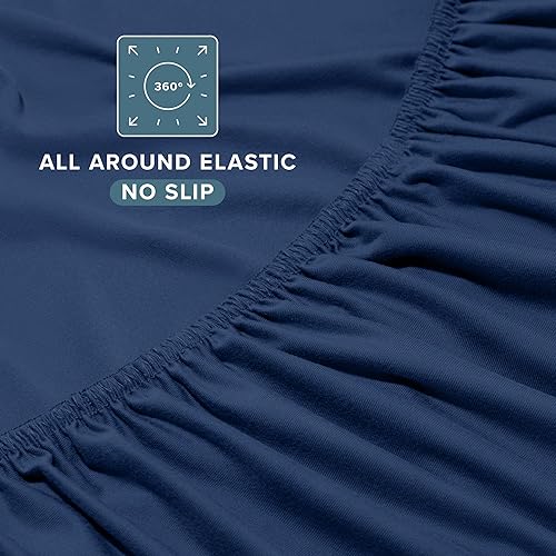 Miniatura 4 de Bare Home Juego de sábanas de punto elástico de microfibra de alta calidad, sábanas elásticas en 4 direcciones, refrescantes y transpirables, sábana