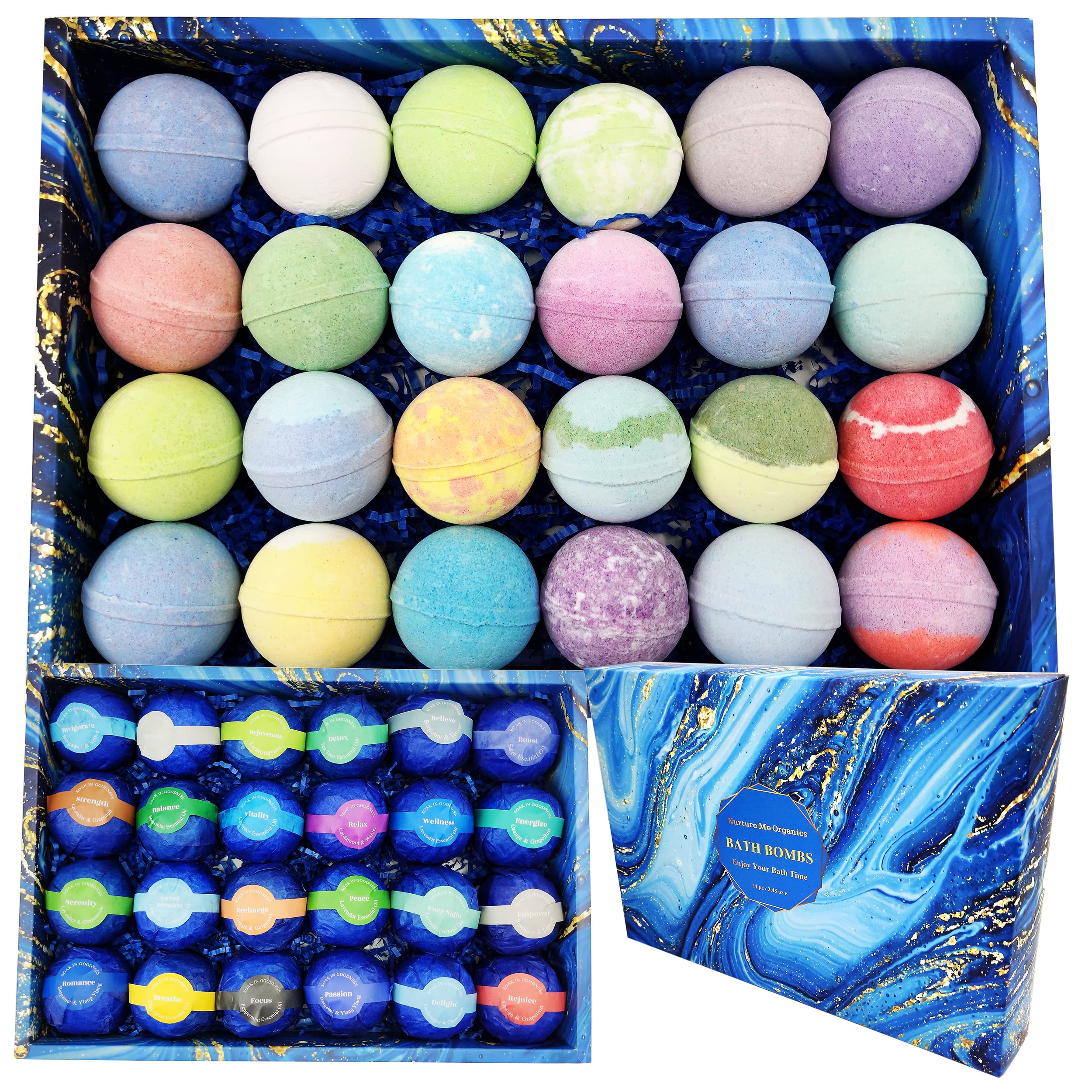 Natural Organic Bath Bombs for Real Men & Dudes. Relaxing Men's Gift set of 24 Shea Butter Bath Balls. Well Deserved Bath Relaxation for Men & Boys