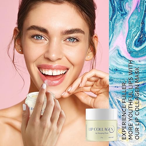 Miniatura 6 de Máscara de labios para dormir (0.71 oz), colágeno labial, máscara de labios durante la noche, rellenador de labios avanzado con ácido hialurónico,
