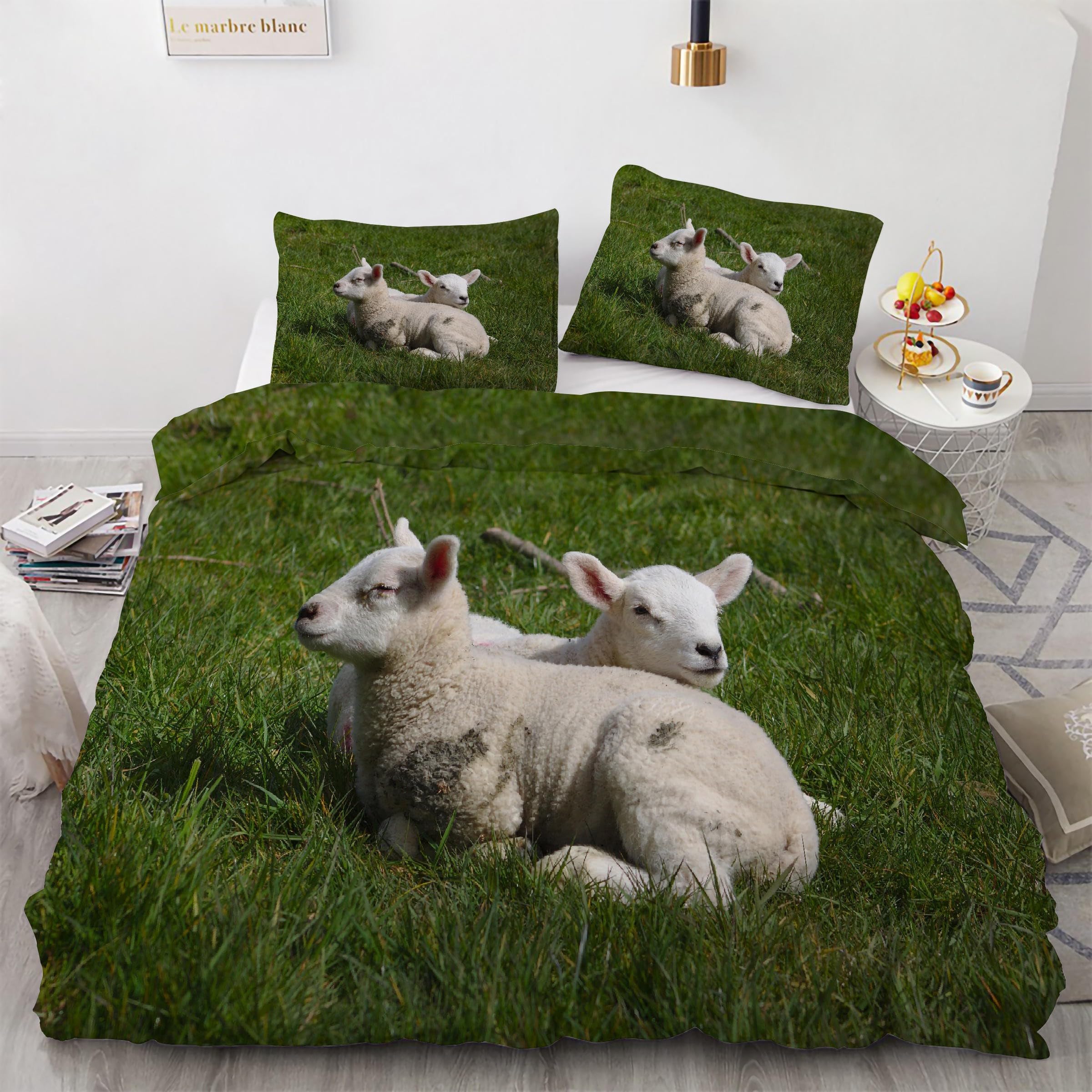 Ensemble de literie animaux des prairies 90x190 pour décorer une chambre d'enfant