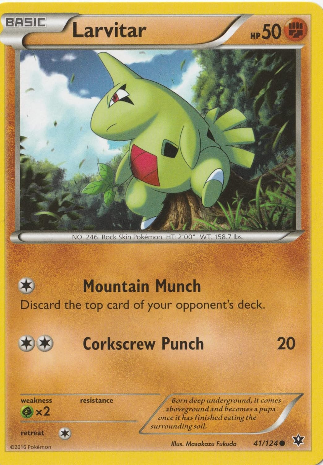 Pokemon - Larvitar (41/124) - XY Fates Collide