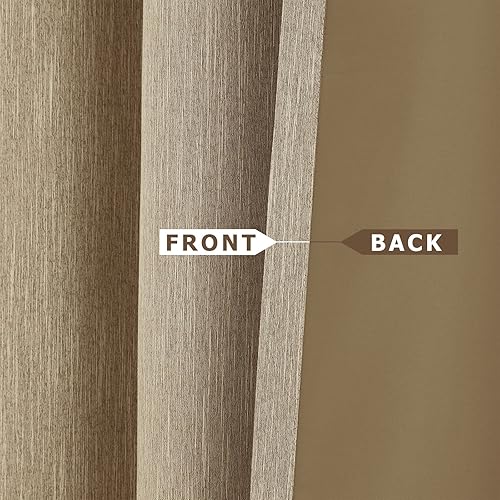 Miniatura 4 de Melodieux - Cortina con ojales térmicos, con textura de algodón, 1 panel