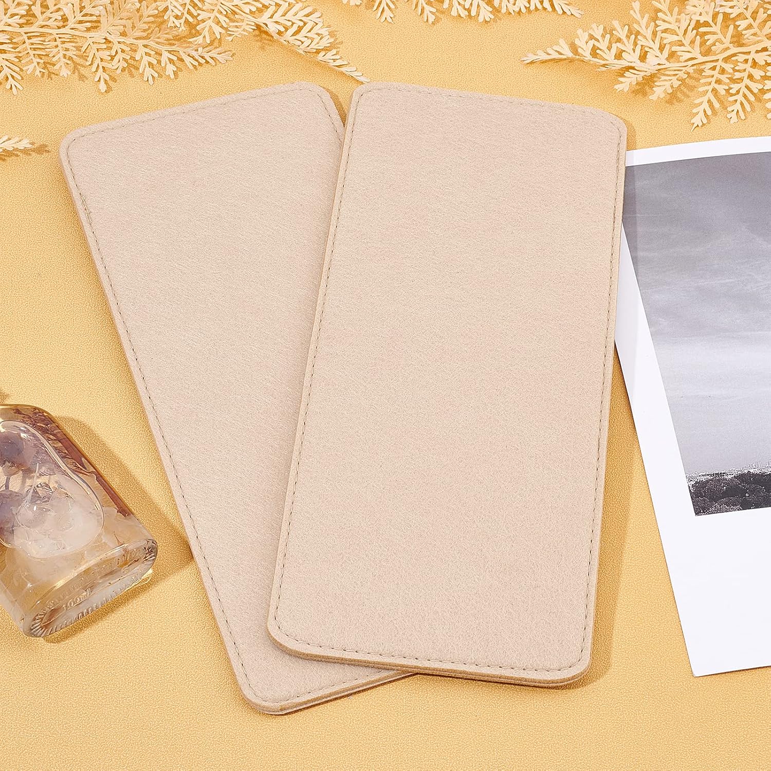 PH PandaHall 2pcs Handbag Base Shaper,Felt Bag Bottom Shaper Pad Arc Corner Bag Liner Board