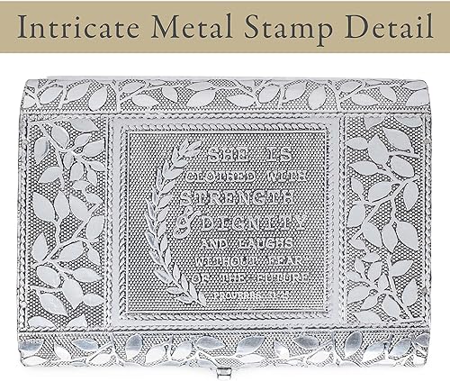 Miniatura 8 de Cottage Garden Elefante - Caja de recuerdo de baúl con estampado de metal plateado