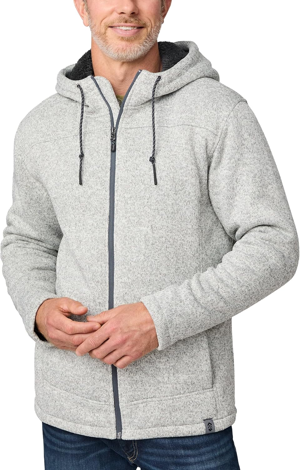 Free Country Men's Hoodie Sherpa Lined Heavyweight Zip Up Fleece Thick Warm Winter Hooded Sweatshirt Jacket-Mountain