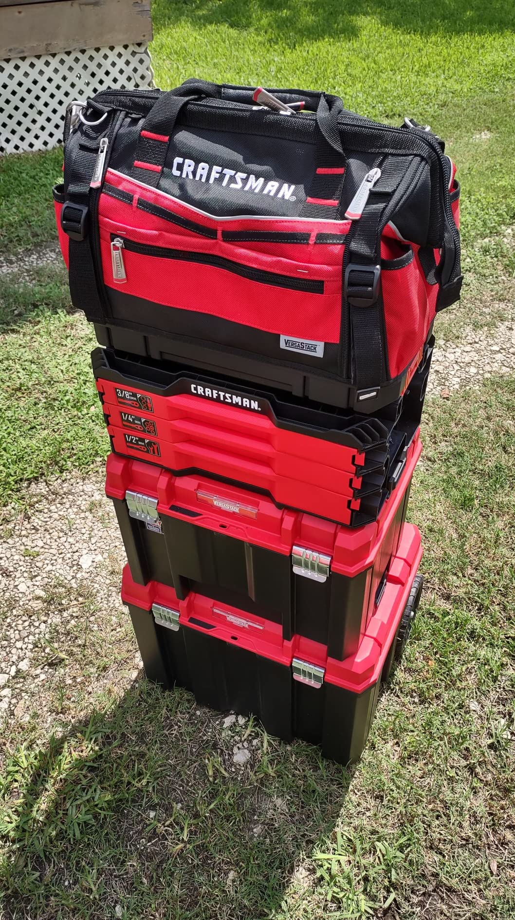 11/mo Finance CRAFTSMAN VERSASTACK Zippered Tool Bag, 31 Pocket Organizer, Heavy Duty Tool