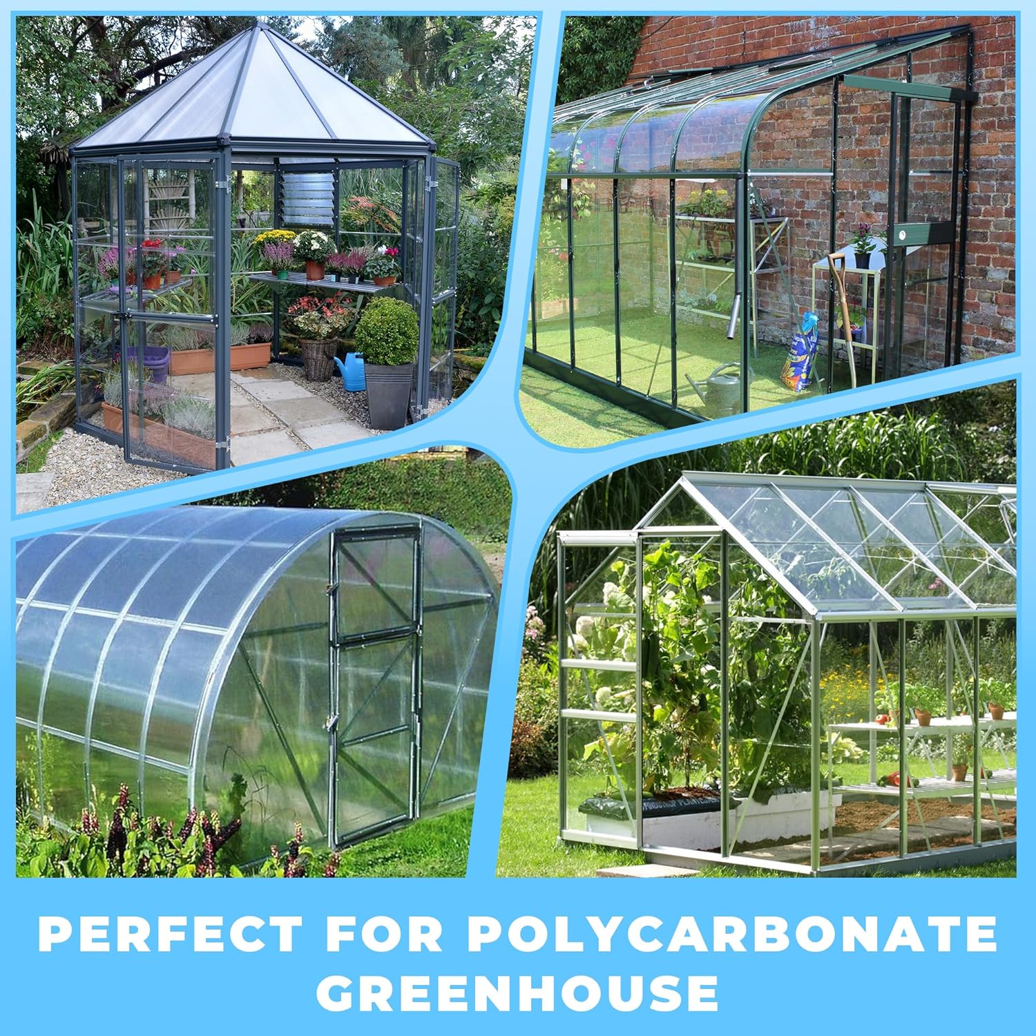 12Pcs 4' x 2' x 0.16'' Twin-Wall Polycarbonate Greenhouse Panels, Clear, Heavy Duty, UV Protected, Waterproof, Transparent