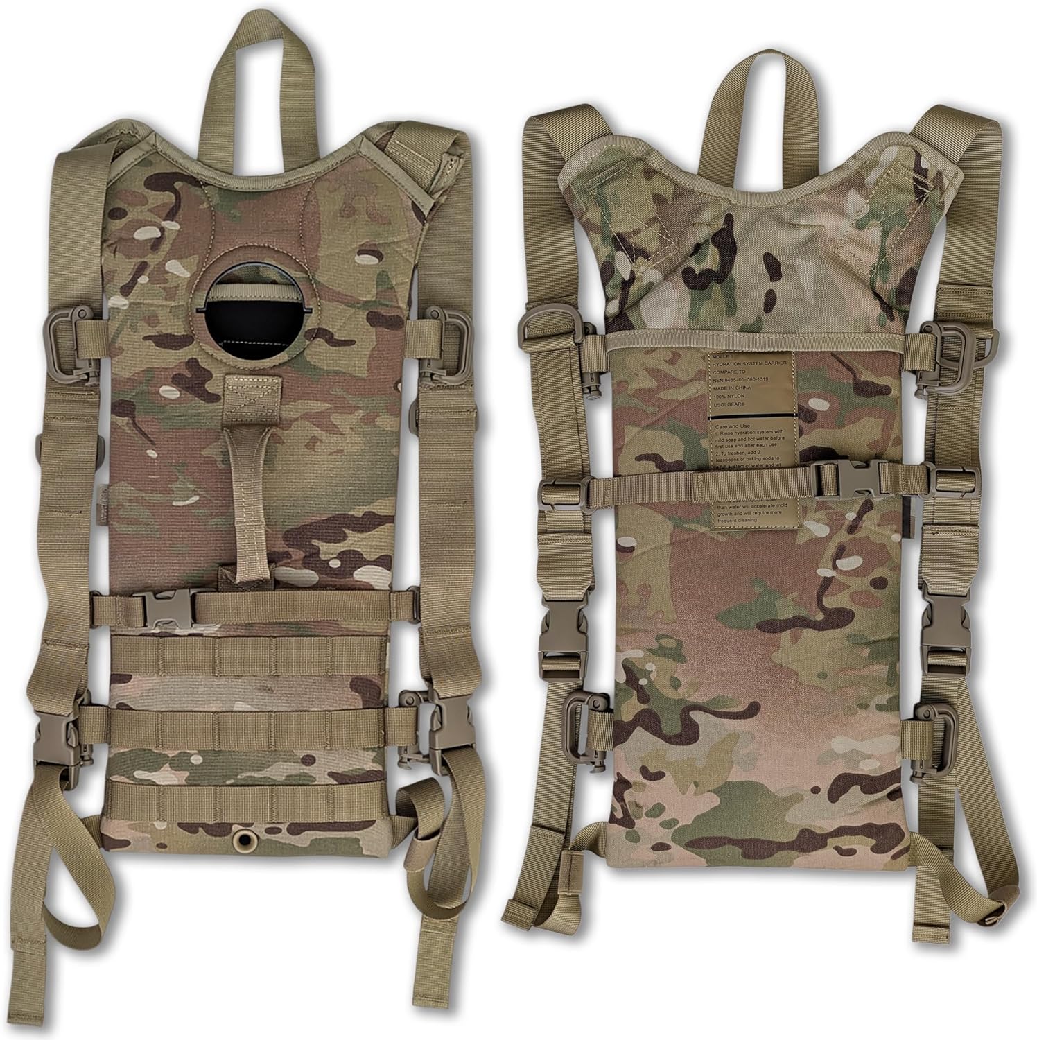 Multicam MOLLE Hydration Pack – 3L Bladder for Tactical Hiking & Camping