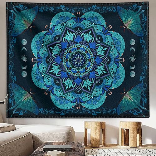 Miniatura 4 de LZBXBXDA Tapiz con diseño de mandala, estilo bohemio, gótico, sol y luna, polilla, para colgar en la pared, decoración del hogar, 30.00 x 40.00