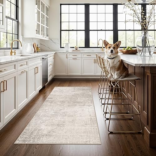 Miniatura 60 de Alfombra lavable para pasillo, de cocina, para entrada, alfombra suave vintage, antideslizante para interiores, para baño, sala de estar y Azul