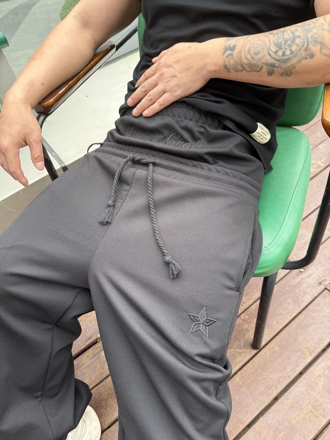 Mens Y2K Wide Leg Sweatpants Drawstring Double Waisted Baggy Hip-Hop Vintage Pants Gym Workout Trousers - Image 2