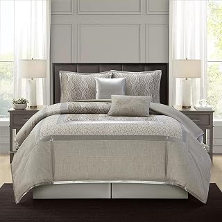 Stratford Park Snuggle 6-Piece Comforter Bedding Set Grey, California King, 100% Polyester