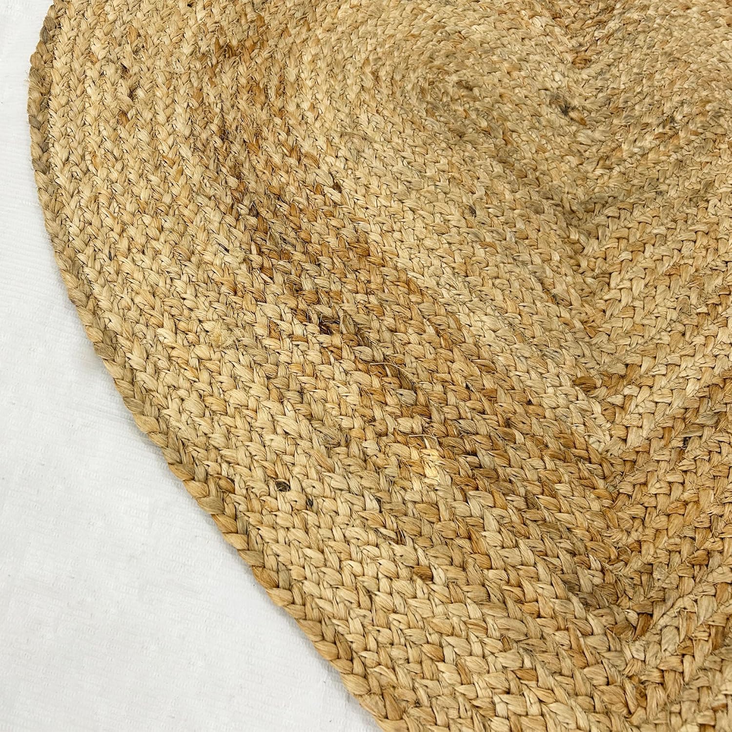 Collection Heart Rug - 3x3 Ft Heart Shape Rug Natural Jute Rug Solid Jute Rug Bohemian Décor Rug Gift for Love Natural Fiber Rug, doormats Rug, Bedroom Rug, Valentines Rug, Beige-04