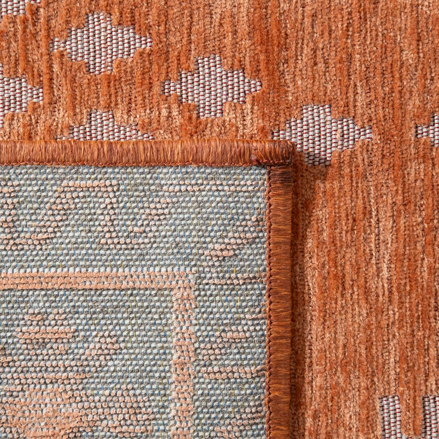 Revival Rugs Garland 7'x9' Washable Area Rug for Kitchen Bedroom - Oeko-TEX Certified, Peach