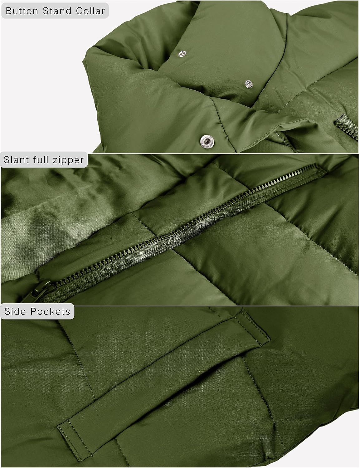 Fiona Jolin Puffer Vest Women Lightweight Winter Zip Up Stand Collar Sleeveless Puffy Jackets Padded Coats - Image 5