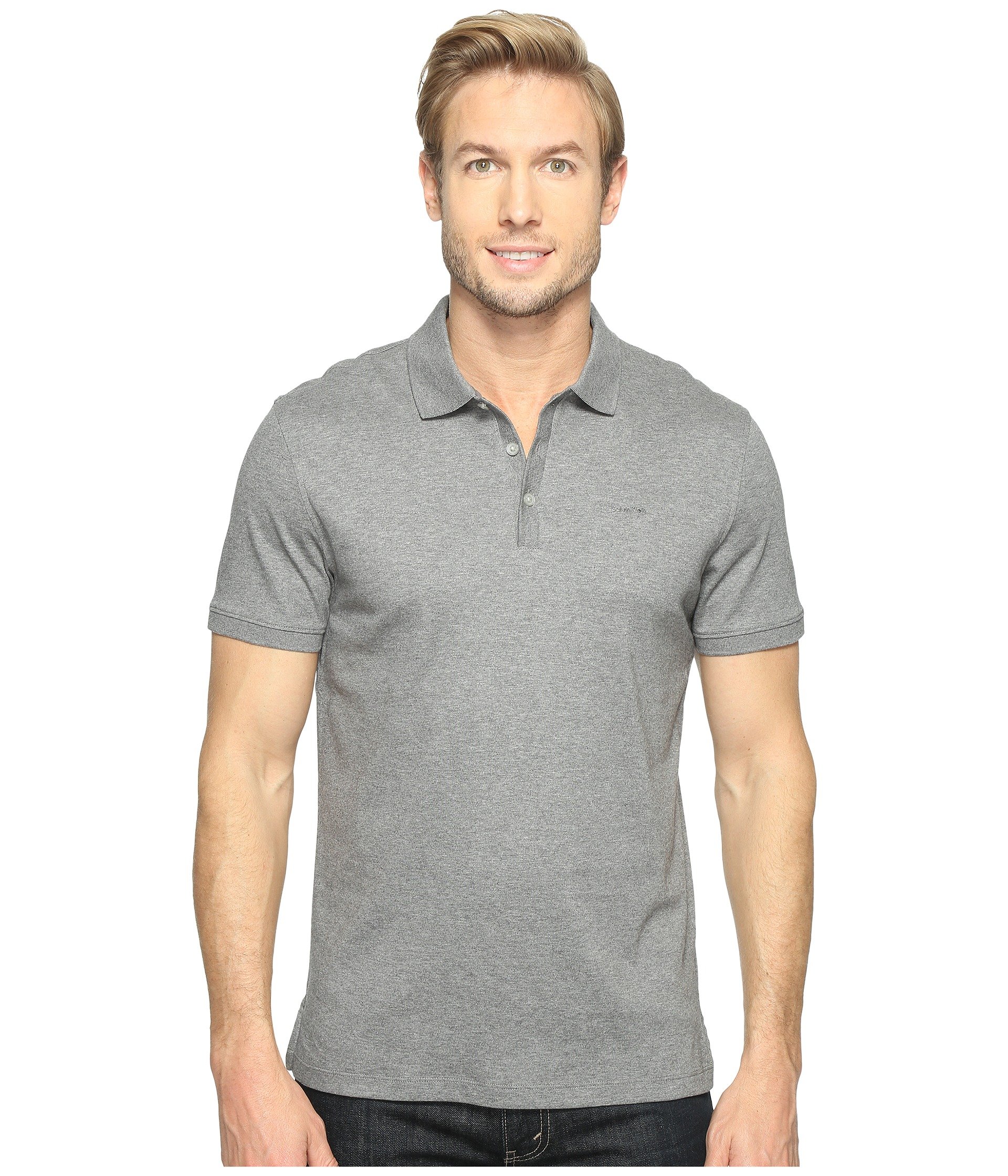 calvin klein men's liquid touch polo solid
