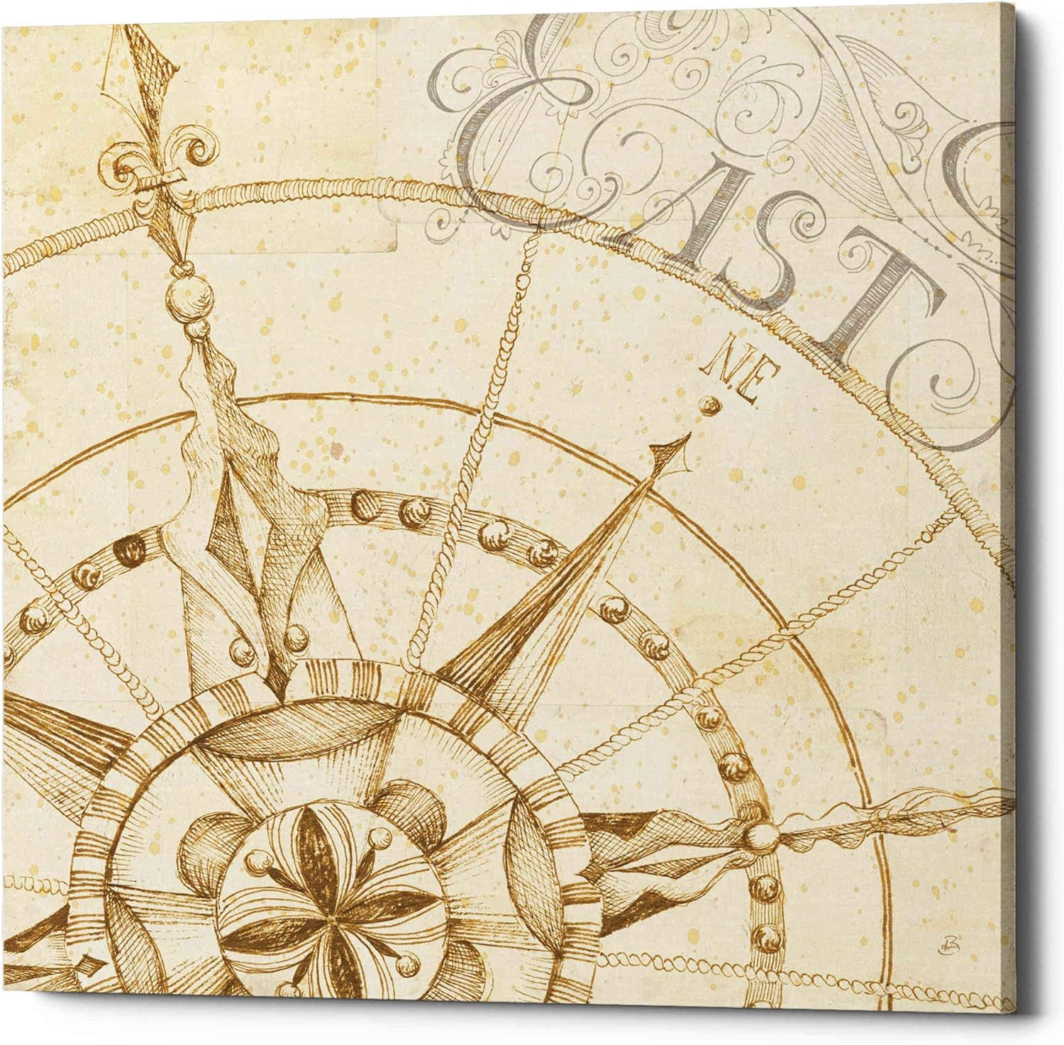 Epic Graffiti 'Coast to Coast Sepia III' by Daphne Brissonet, Canvas Wall Art, 12"x12"