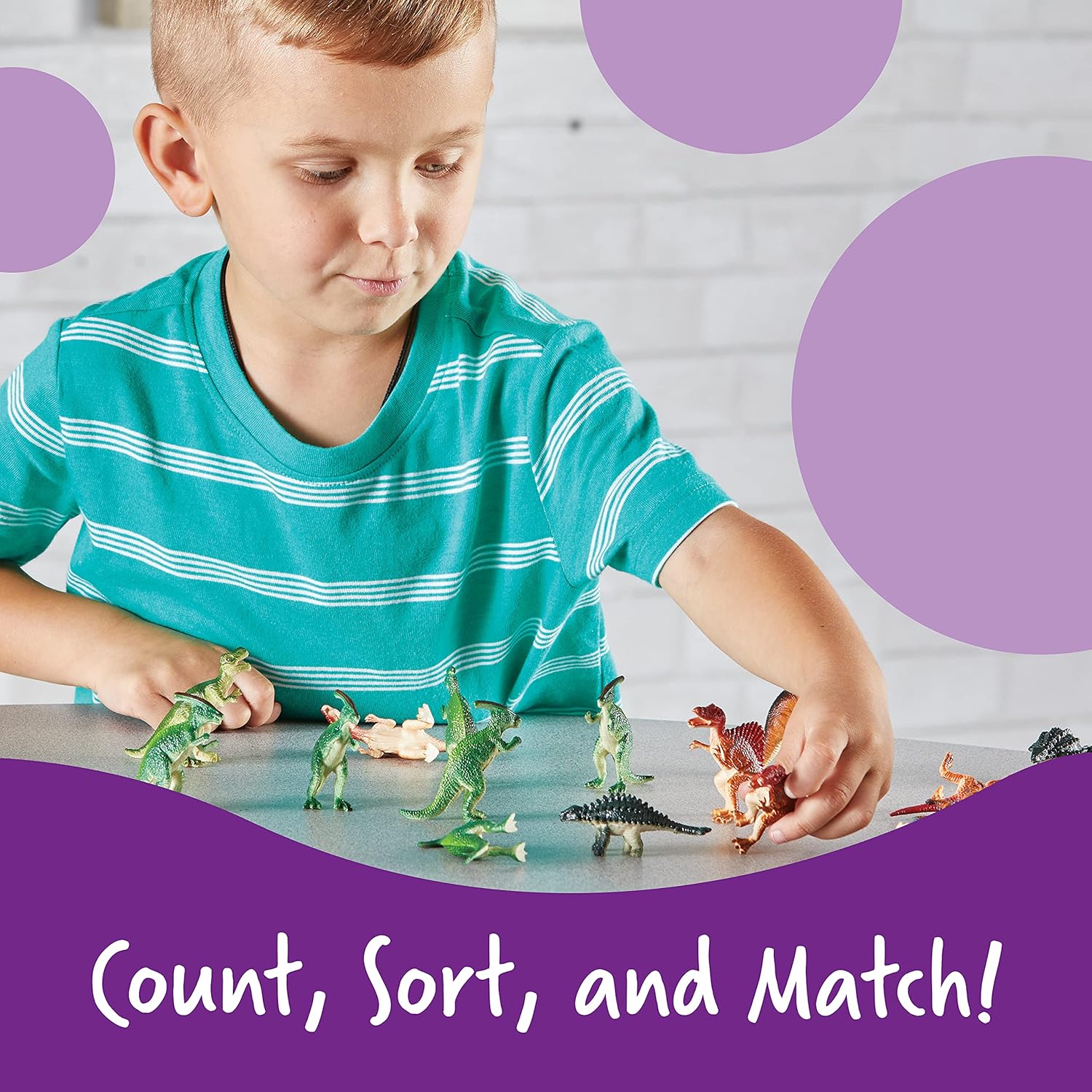 Colorful Dinosaur Figurine Set for Kids, 60 Pieces