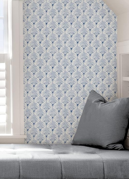 NuWallpaper x Lili WhittWhitt Navy Sunburst Peel & Stick Wallpaper, LLS4116