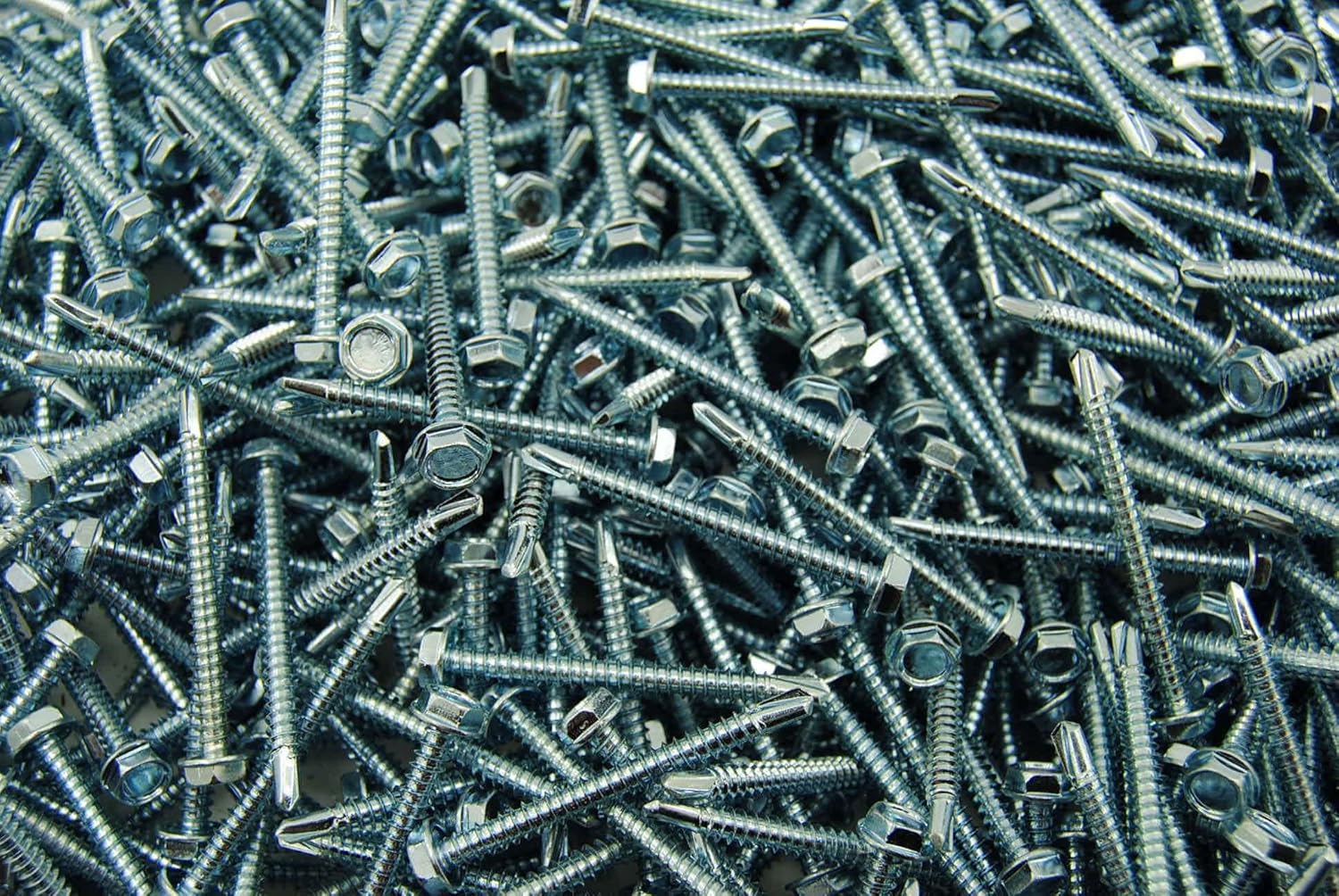 (1000) Hex Washer Head #10 x 2 Self-Drilling Tek Screw IHW
