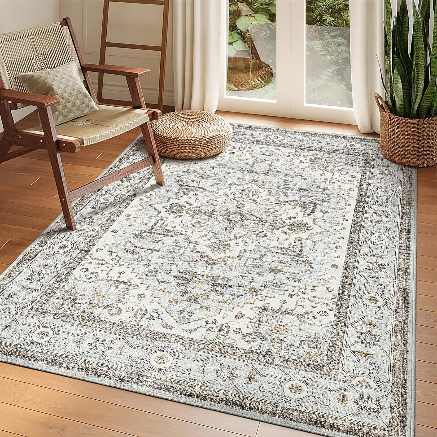 Amazon.com: befbee Washable Area Rug 5x7, Area Rugs Stain Resistant ...