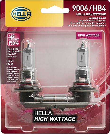 Hella 9006 80WTB Twin Blister High Wattage Bulbs, 12V, 2