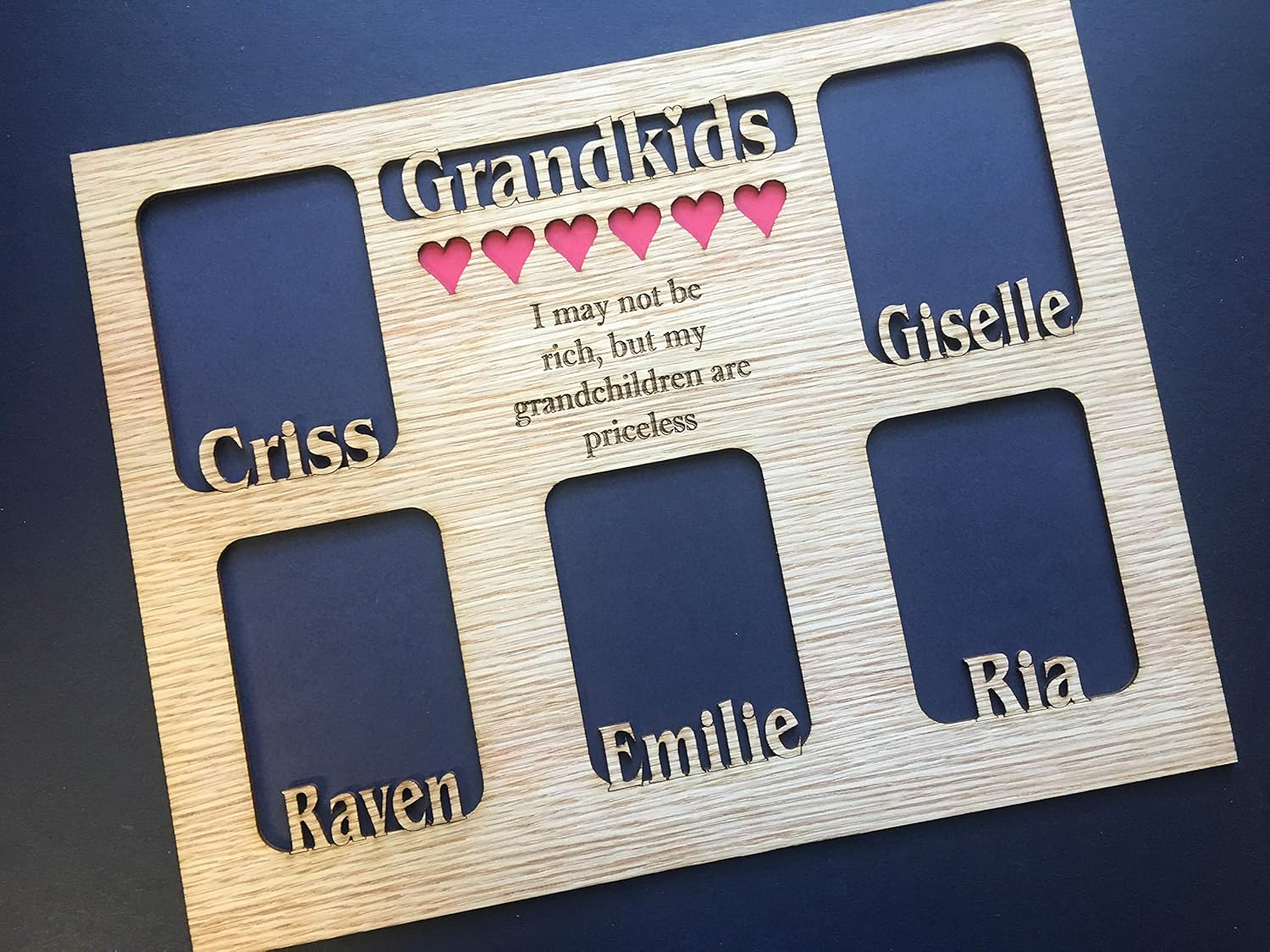 Personalized Grandkids Picture Frame with Names - 11x14 Frame Holds Multiple Photos
