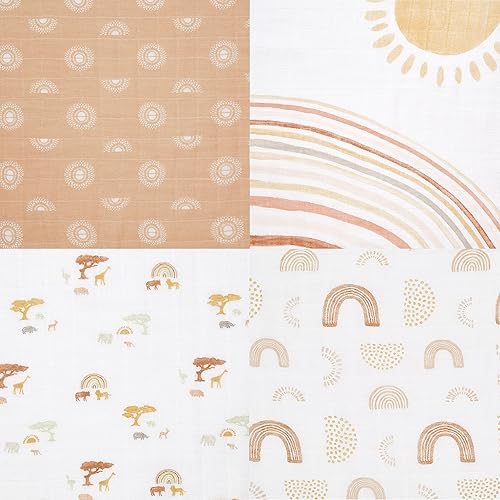 Miniatura 4 de aden + anais Babero Burpy, 100% muselina de algodón, suave absorbente, 4 capas, paño para eructos multiusos y babero, 22.5 x 11 pulgadas, paquete de