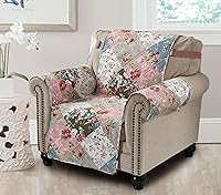 Vista 29 de Brilliant Sunshine Funda de Sofá de Cuadros y Rayas Azules con Diseño de Retazos, Funda Acolchada para Sofá Grande, 70" de Ancho de Asiento