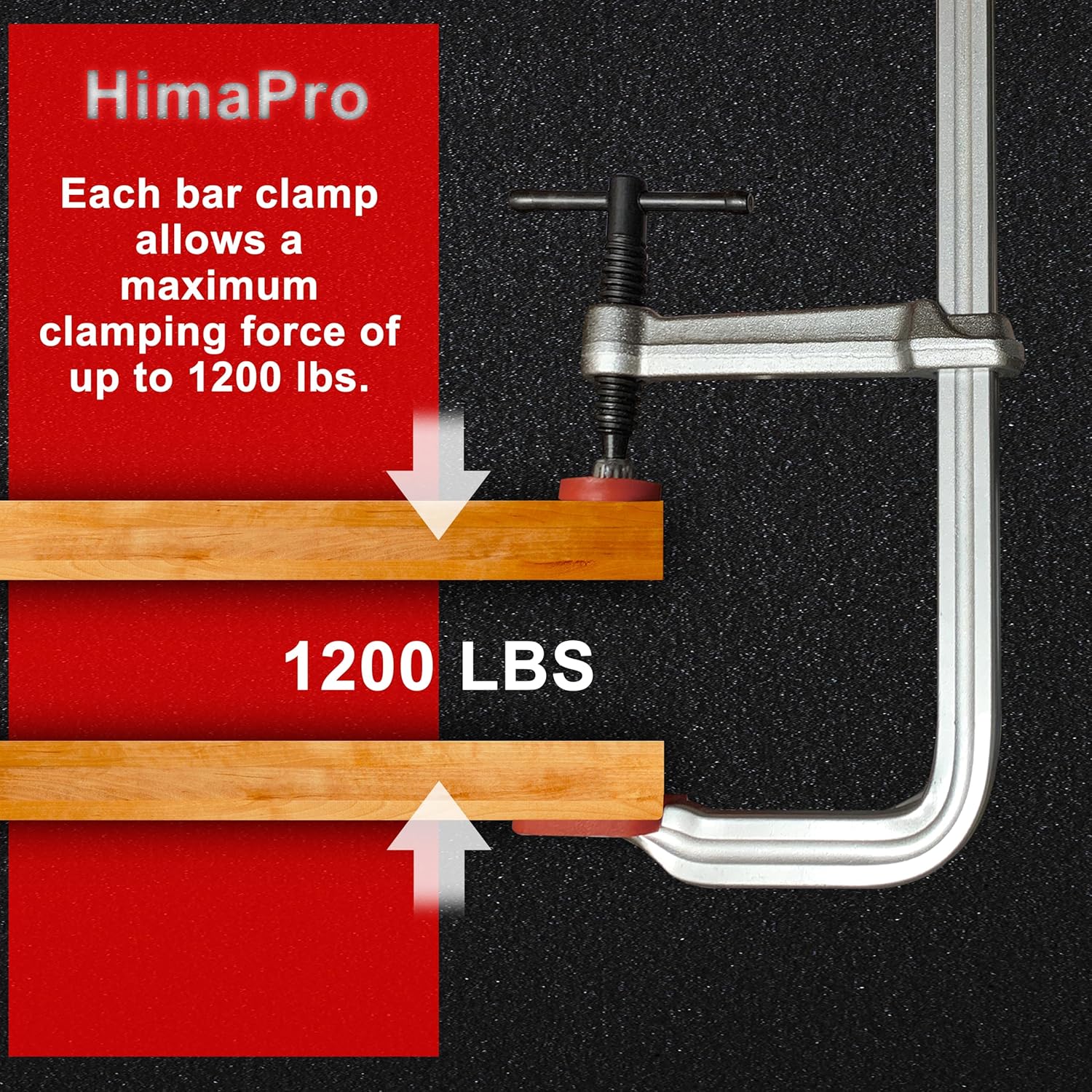 HimaPro 12 Inch Heavy Duty Bar Clamp Set, 4 Pack – Drop Forged Steel F-Clamps with 1200 lbs Load Capacity and 4-3/4 Inch Throat Depth for Welding, Woodworking, and Metalworking