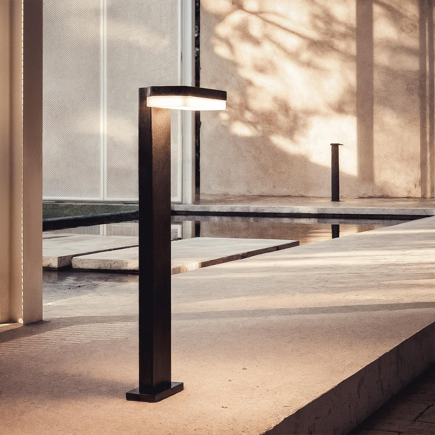 LEDKIA Baliza Exterior LED 50cm 10W Aluminio Mirto Negro Negro