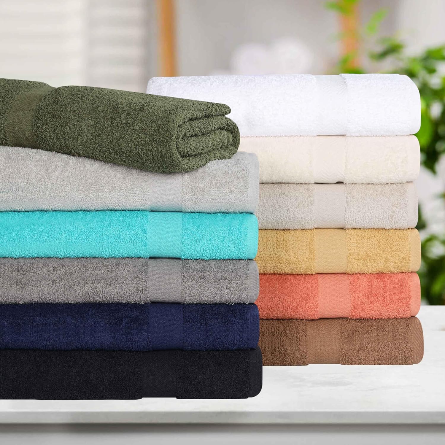 SUPERIOR Franklin Cotton Face Towel - Washcloth Set, Lightweight, Small Towels for Facial, Spa, Resort, Quick Dry, Gym, Resort, Bathroom Essentials, Modern Bath Decor, Includes 24 Face Towels, Gold