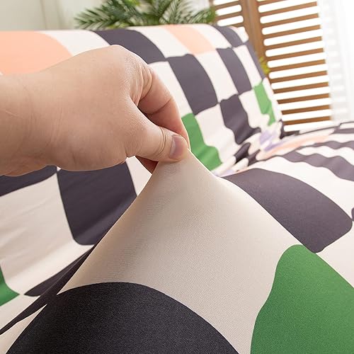 Miniatura 3 de LiveGo Fundas de futón sin brazos, funda elástica plegable para sofá cama con parte inferior elástica, funda de sofá ajustada estampada protectora