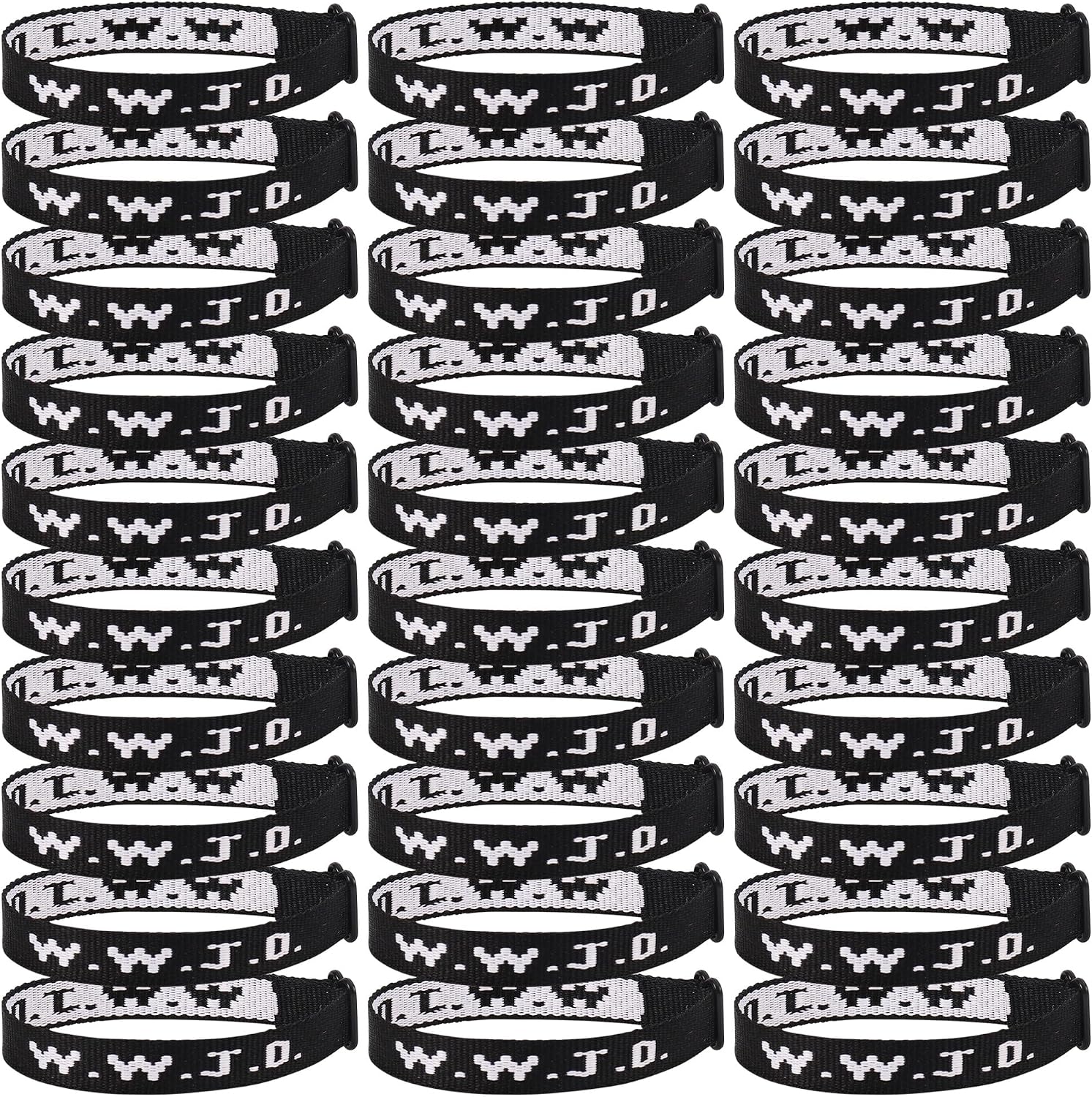 30PCS WWJD Bracelets Bulk for Women Men, Christian Jesus Gifts Adjustable W.W.J.D Wristbands What Would Jesus Do Bracelets