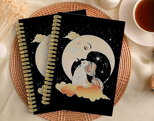 Miniatura 8 de Diario en espiral de tapa dura con jeroglíficos de dioses antiguos egipcios, mitología, 5.5 x 8.3 pulgadas, cuaderno de rayas universitarias para