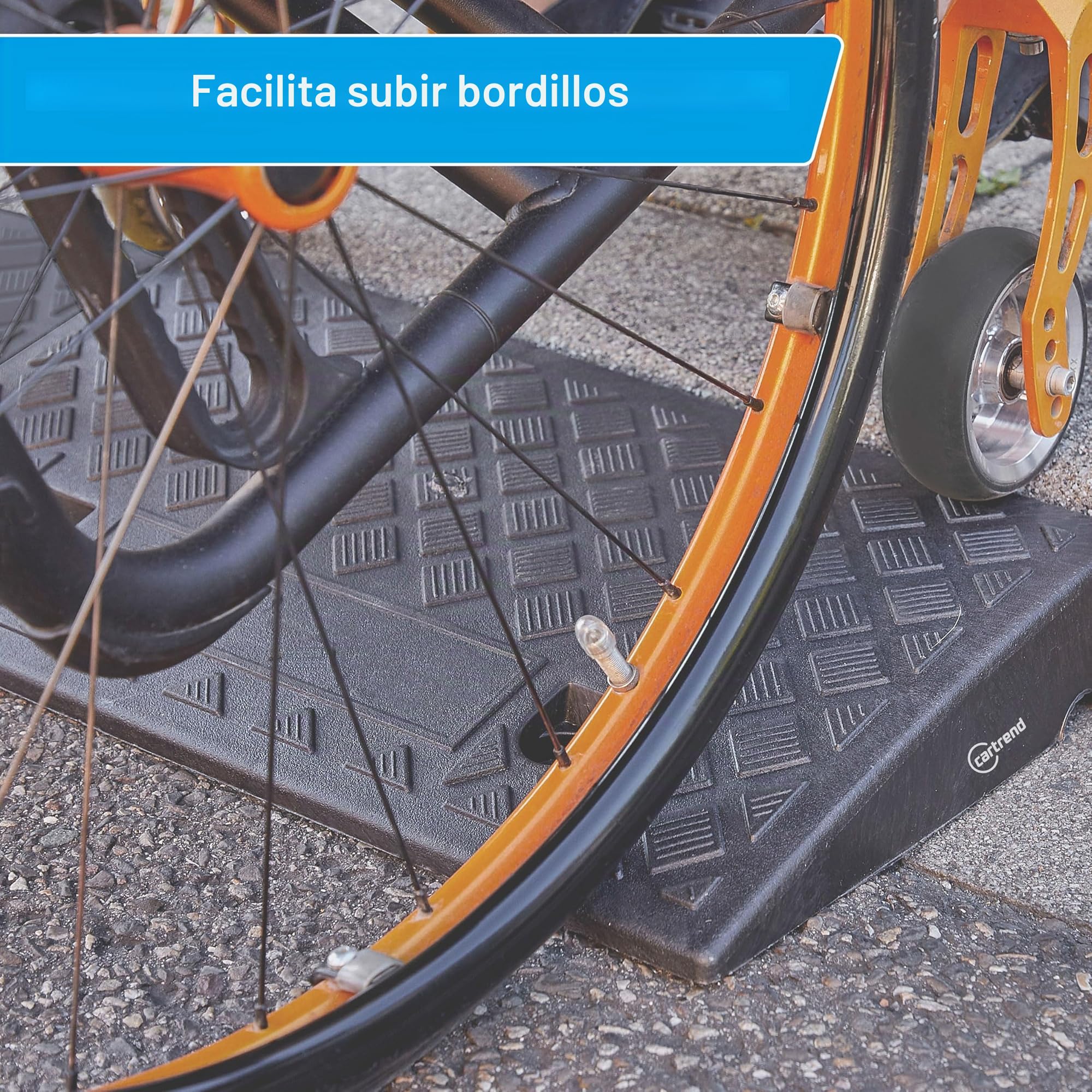 cartrend Juego de 2 rampas portátiles para Silla de Ruedas para Coche, Moto, Silla de Ruedas, Andador, Color Negro