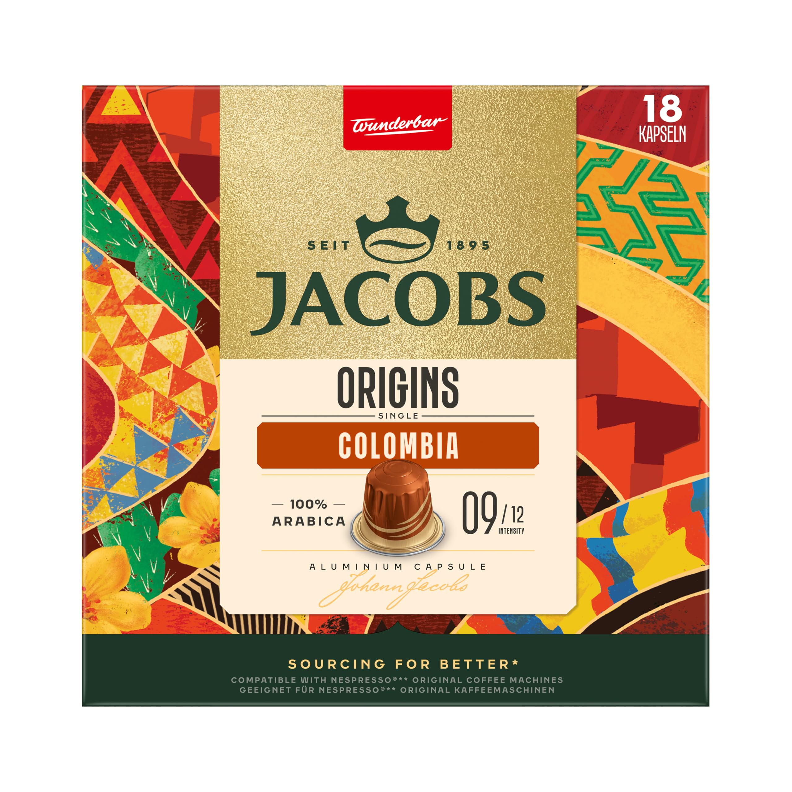 Jacobs Kaffeekapseln Vielfaltsbox, 8 Sorten, 6 x 20 + 2 x 18 Getränke, Nespresso* kompatible Kaffee Kapseln, 156 Kapseln