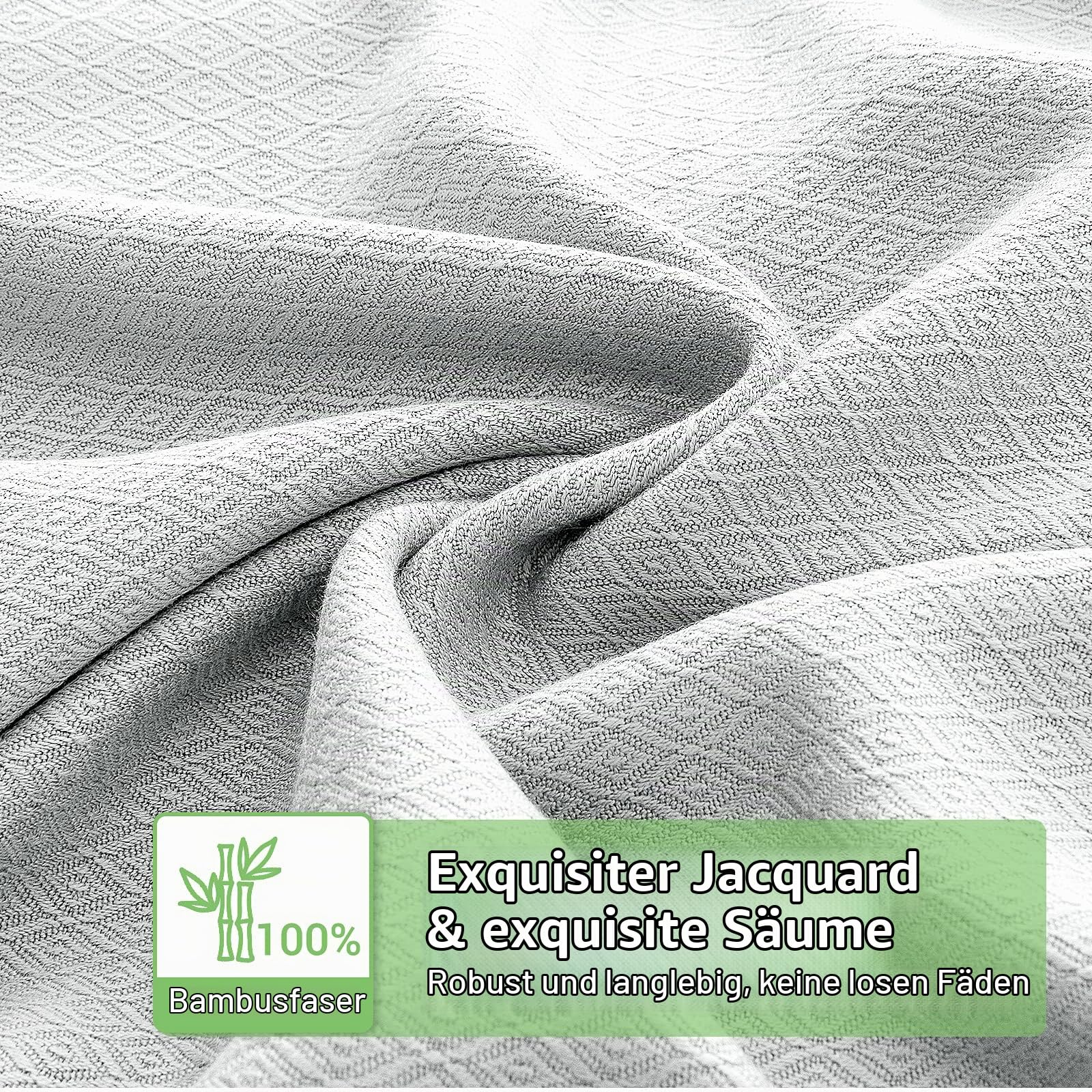 Luxear Bambusfaser Kühldecke, 200 x 220cm Kuscheldecke Selbstkühlend Arc-Chill Sommerdecke mit Q-Max 0,34 Kühlfasern aus 100% natürliche Bambus Tagesdecke Weiche Wohndecke Sofadecke Babydecke- Grau
