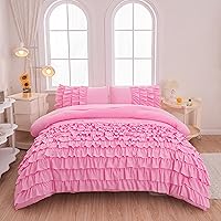 Vista 13 de MWMWMW Juego de edredón de mariposas para niñas, juego de ropa de cama estampado de mariposas rosa y morado, juego de ropa de cama de mariposas de 5