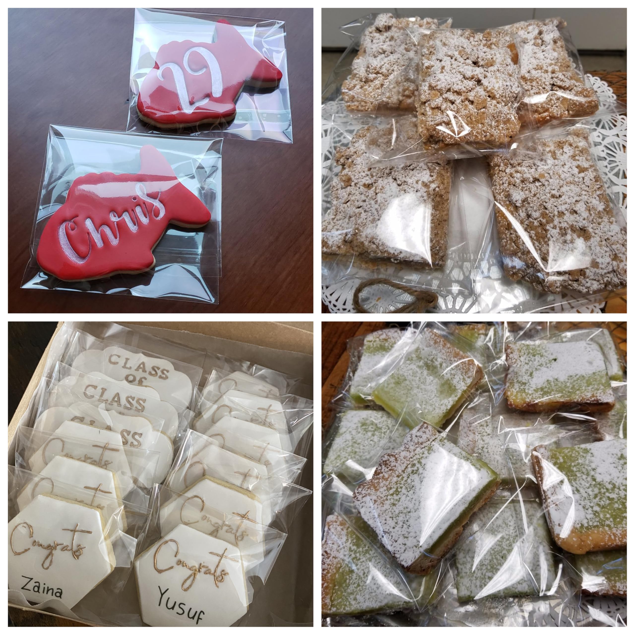 200 ct kwadratowe przezroczyste torby na wiolonczelę 5 x 5 - grubość 1,4 mm samoprzylepne torby foliowe OPP na biżuterię, kolczyki, cukierki, piekarnia, świeca, ciasteczka, ślub, 13 cm x 13 cm