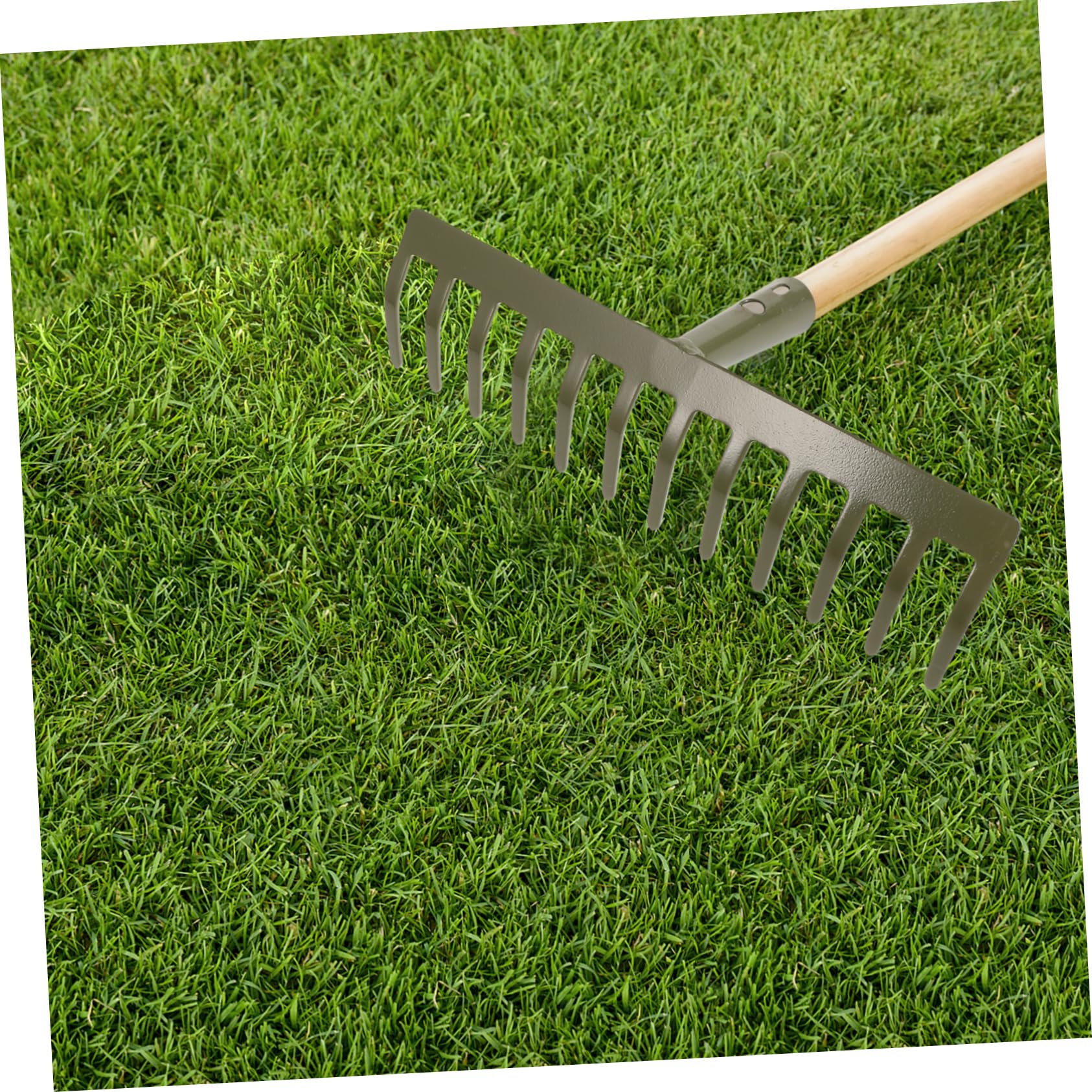 HOMSFOU 2stücke Mini Gartenrechen Aus Metall Ersetzbarer Handrechen Für Garten Und Zähne Zum Jäten Und Lockern des Bodens Ergonomischer Griff Für Optimalen Komfort