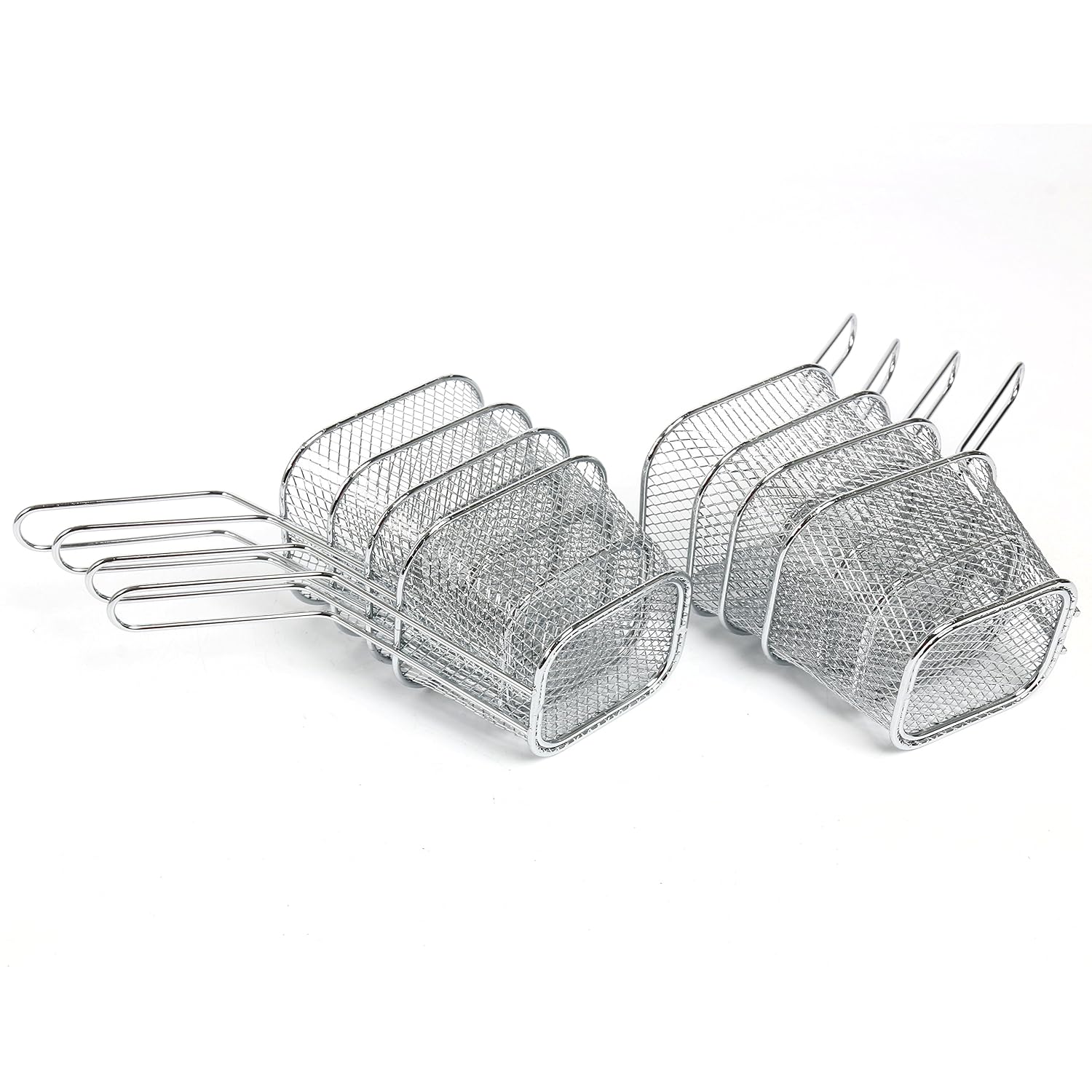 Yaekoo 8Pcs Mini Mesh Wire French Fry Chips Baskets Net Strainer Kitchen Cooking Tools