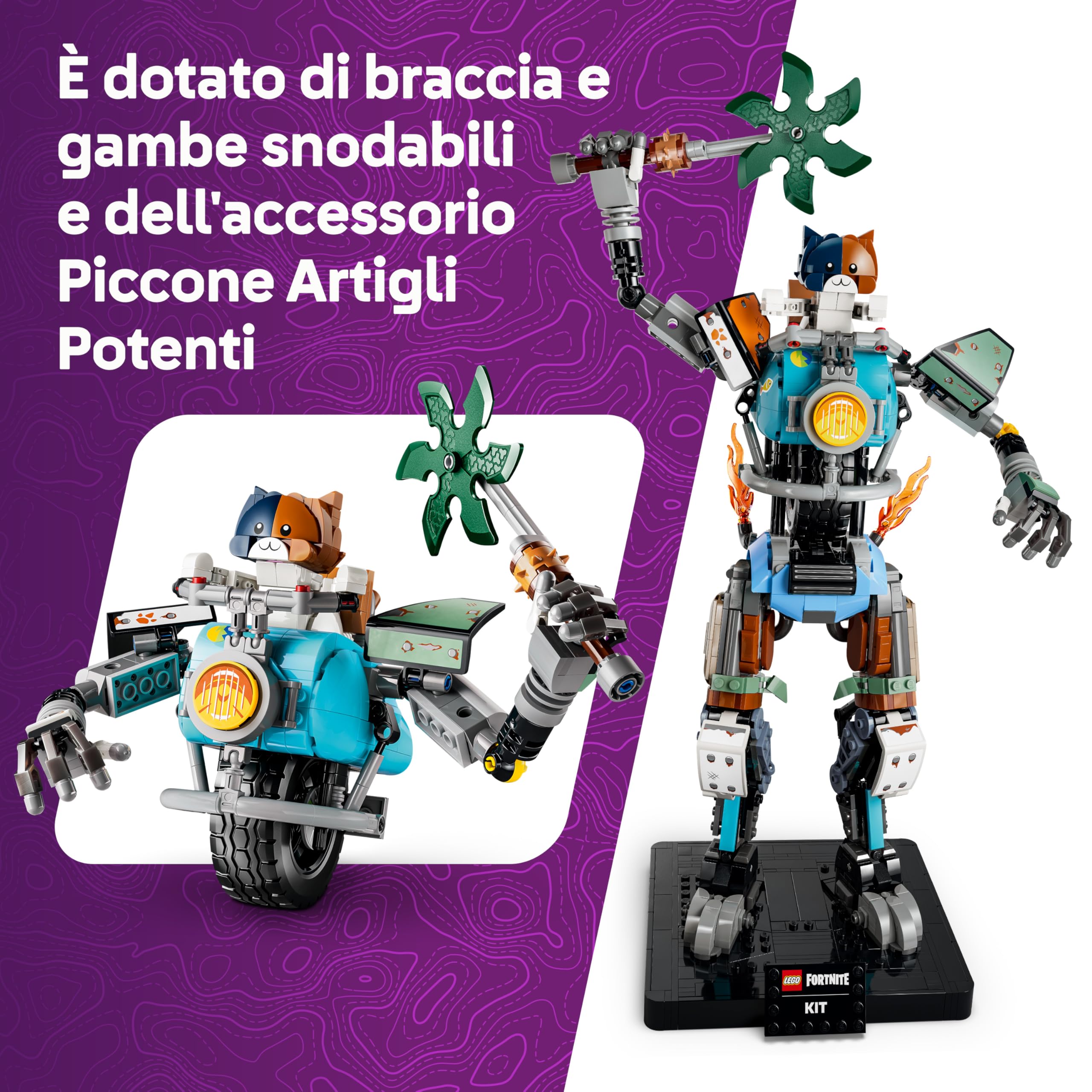 LEGO Fortnite KIT - Action Figure Giocattolo con Piccone Artigli Potenti e Ruota Girevole - Decorazione da Cameretta - Regalo per Gamer, Bambini e Bambine da 12 Anni in su Fan dei Videogiochi - 77081