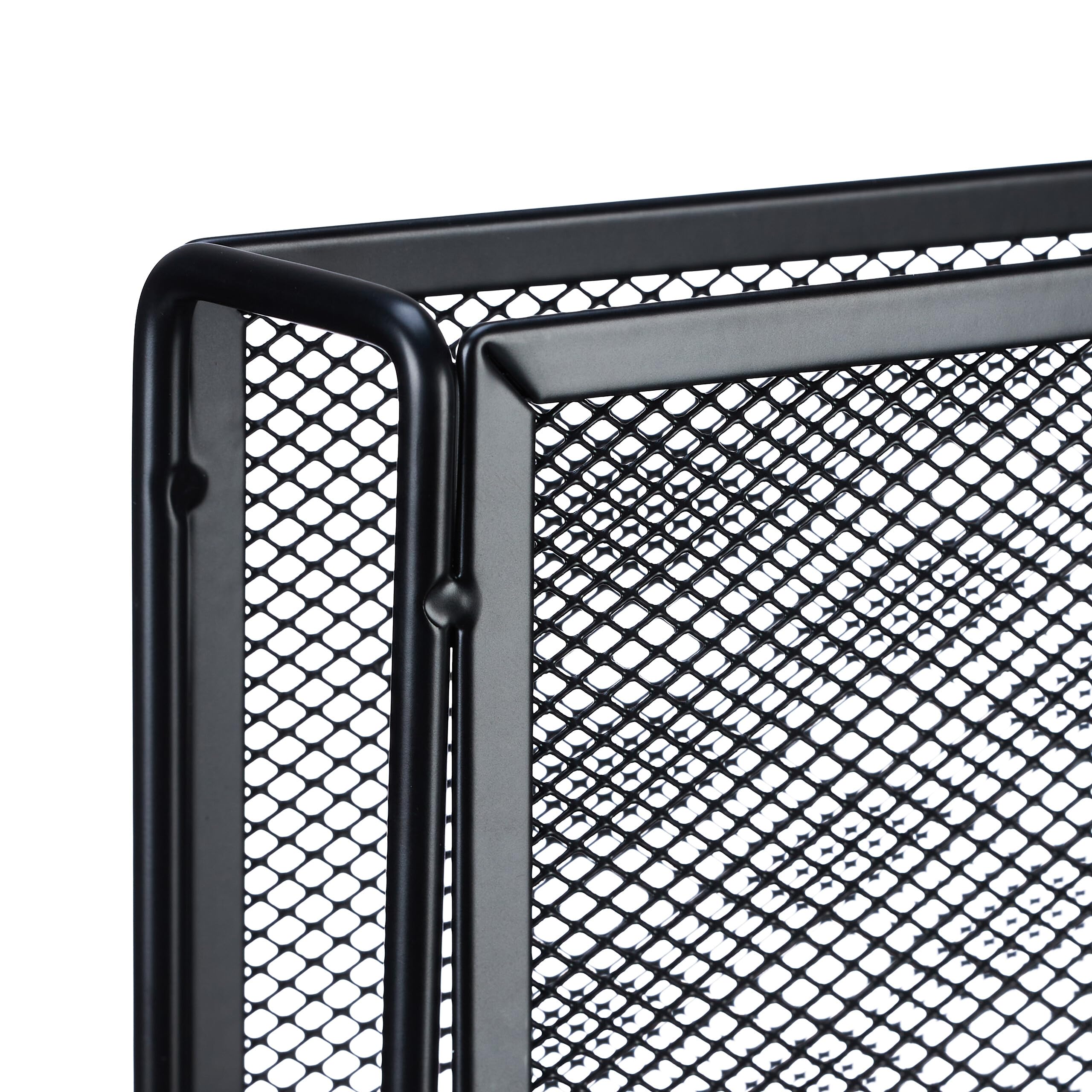 Relaxdays Porte-Documents, métal, 4 Compartiments, pour Lettres et Magazines, H x L x P : 43 x 33 x 18 cm, Noir