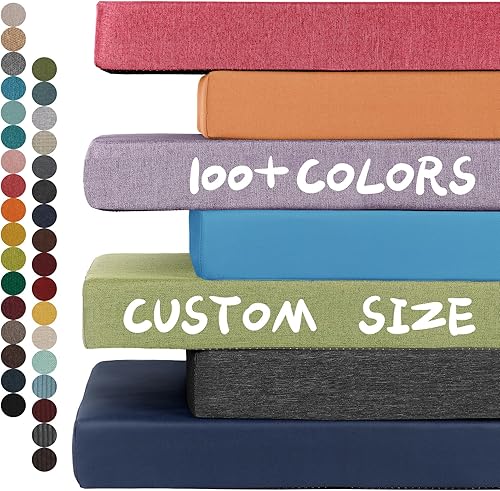 Cojín de banco regular personalizado, tela personalizada de comodidad, durabilidad, impermeable, color y estilo, muebles de asiento largo para